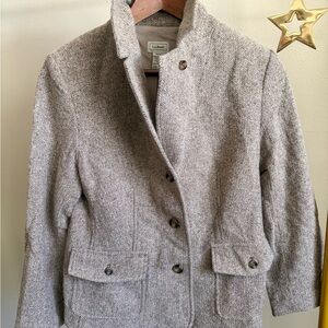 Vintage L.L. Bean Women’s Wool Tweed Blazer – Classic Gray Tan